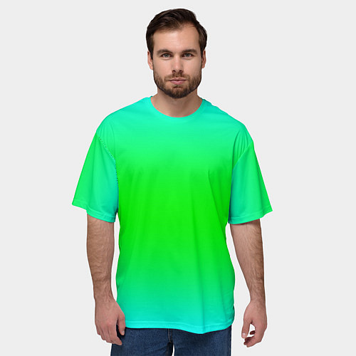 Мужская футболка оверсайз Кислотный градиент текстура / 3D-принт – фото 3