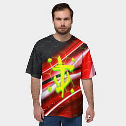 Футболка оверсайз мужская Doom кислотное лого броня, цвет: 3D-принт — фото 2