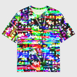 Мужская футболка оверсайз Marshmello music краски