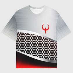 Футболка оверсайз мужская Quake metal steel, цвет: 3D-принт