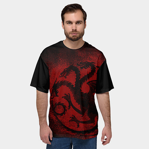 Мужская футболка оверсайз Targaryen house Game of Thrones / 3D-принт – фото 3