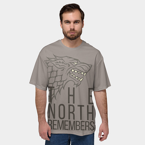 Мужская футболка оверсайз The North Remembers game of thrones / 3D-принт – фото 3