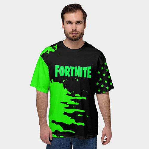 Мужская футболка оверсайз Fortnite краски звезды / 3D-принт – фото 3