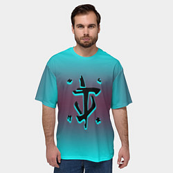 Футболка оверсайз мужская Doom gradient logo, цвет: 3D-принт — фото 2