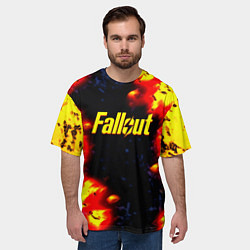 Футболка оверсайз мужская Fallout огненные краски стиль, цвет: 3D-принт — фото 2