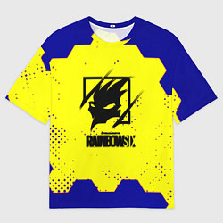 Футболка оверсайз мужская Rainbow six hexagon steel, цвет: 3D-принт
