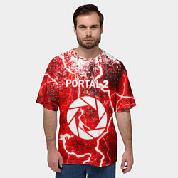 Футболка оверсайз мужская Portal брызги красок шторм, цвет: 3D-принт — фото 2