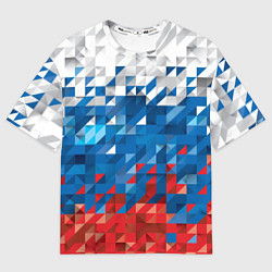 Футболка оверсайз мужская Пиксельный флаг, цвет: 3D-принт