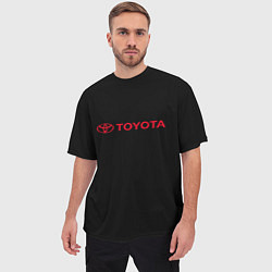 Футболка оверсайз мужская Toyota red logo auto, цвет: 3D-принт — фото 2