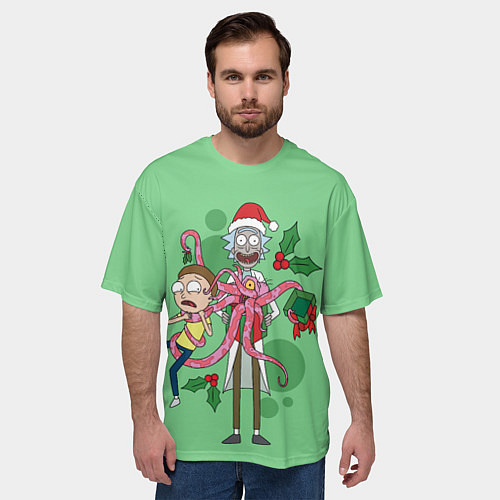 Мужская футболка оверсайз Рик и Морти монстр в коробке с подарком / 3D-принт – фото 3