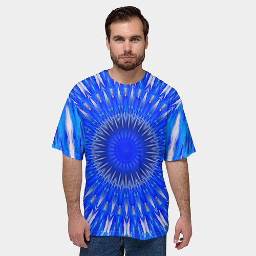 Мужская футболка оверсайз Абстрактный узор психоделика / 3D-принт – фото 3
