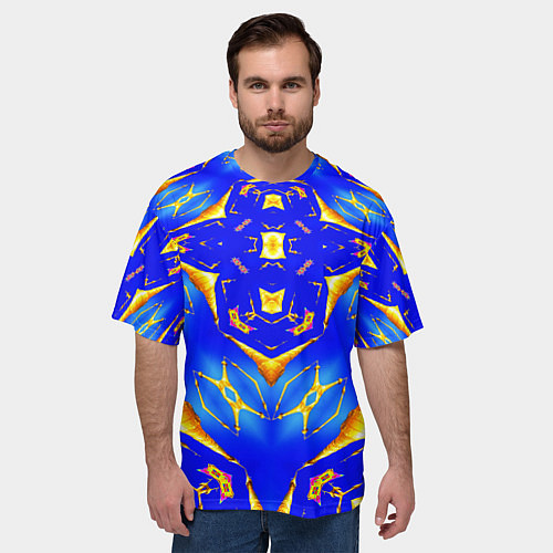 Мужская футболка оверсайз Оптические стёкла абстракция / 3D-принт – фото 3