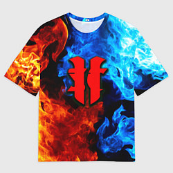 Футболка оверсайз мужская Starcraft fire steel, цвет: 3D-принт