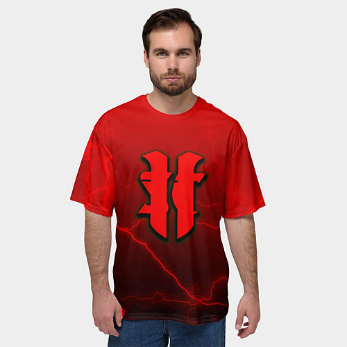 Мужская футболка оверсайз Starcraft молнии / 3D-принт – фото 3