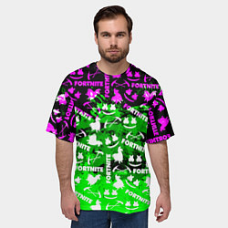 Футболка оверсайз мужская Fortnite краски кислота, цвет: 3D-принт — фото 2