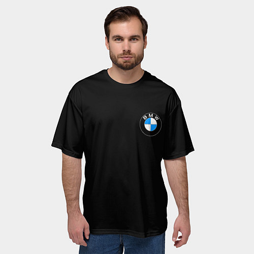 Мужская футболка оверсайз BMW auto logo / 3D-принт – фото 3