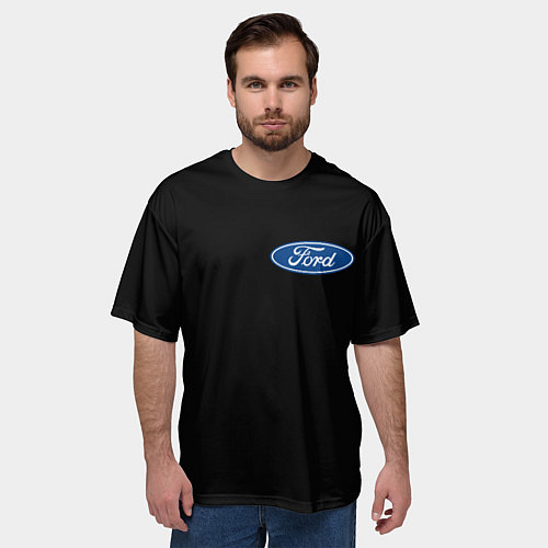Мужская футболка оверсайз FORD logo auto / 3D-принт – фото 3