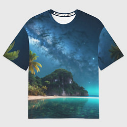 Футболка оверсайз мужская Island beach, цвет: 3D-принт