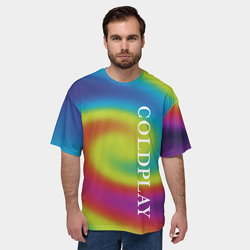 Мужская футболка оверсайз Coldplay moon music album / 3D-принт – фото 3