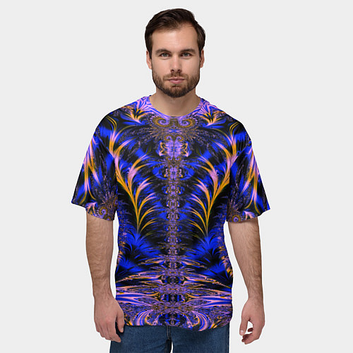 Мужская футболка оверсайз Оптический визуальный стиль / 3D-принт – фото 3