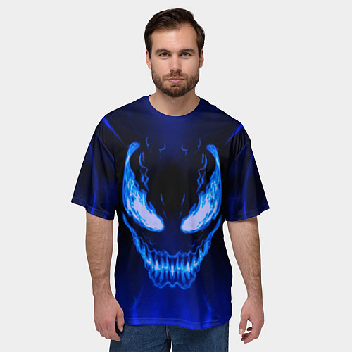 Мужская футболка оверсайз Огненный Веном / 3D-принт – фото 3