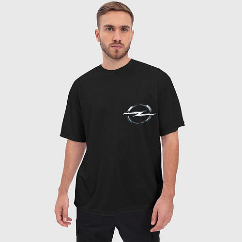 Мужская футболка оверсайз Opel logo auto / 3D-принт – фото 3