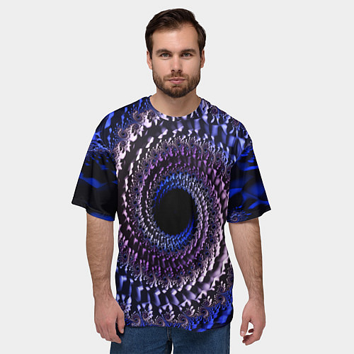 Мужская футболка оверсайз Оптический стиль узор / 3D-принт – фото 3