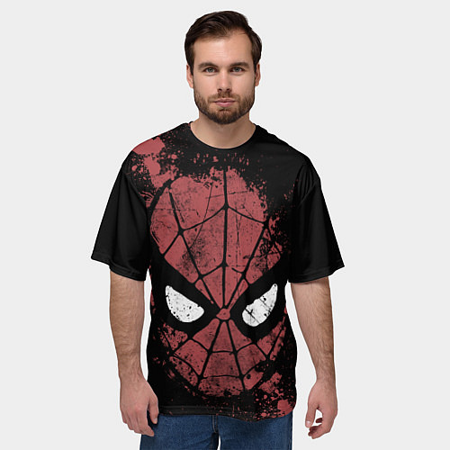 Мужская футболка оверсайз Spider-man splashes / 3D-принт – фото 3