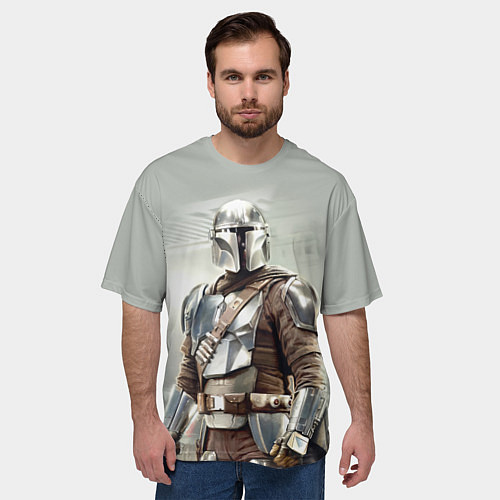 Мужская футболка оверсайз The Mandalorian - Din Djarin / 3D-принт – фото 3