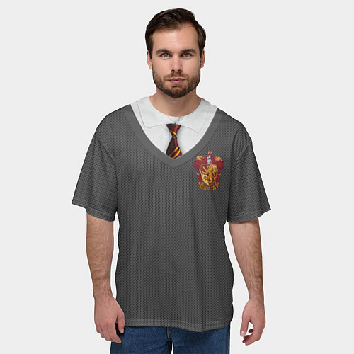 Мужская футболка оверсайз Форма Гриффиндора / 3D-принт – фото 3