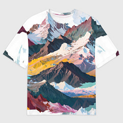 Мужская футболка оверсайз Искусство гор