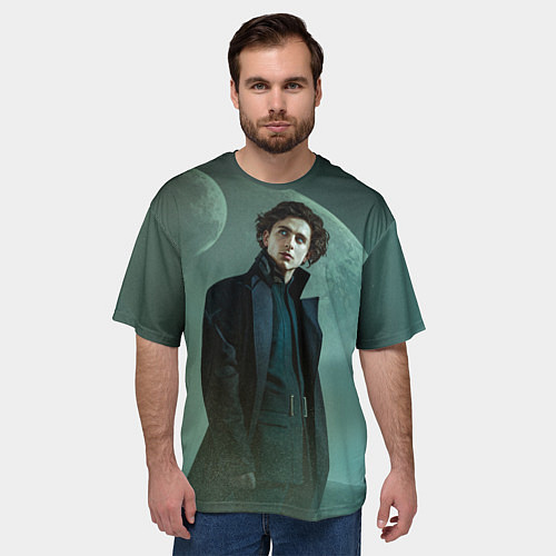 Мужская футболка оверсайз Timothee Chalamet in the desert / 3D-принт – фото 3