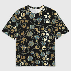 Мужская футболка оверсайз Цветочная богема