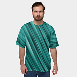 Футболка оверсайз мужская Лазурные волны, цвет: 3D-принт — фото 2