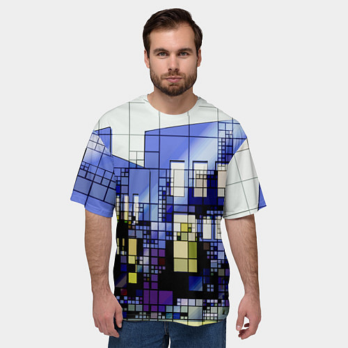 Мужская футболка оверсайз Городской пейзаж / 3D-принт – фото 3