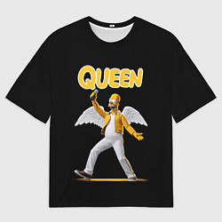 Футболка оверсайз мужская Queen Гомер Симпсон, цвет: 3D-принт