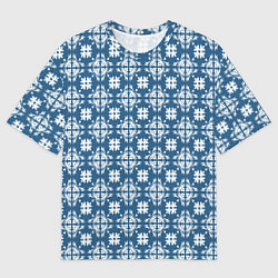 Футболка оверсайз мужская Гжельская вуаль, цвет: 3D-принт