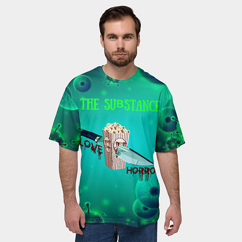 Мужская футболка оверсайз The substance / 3D-принт – фото 3