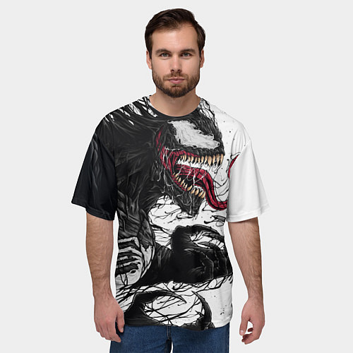 Мужская футболка оверсайз Venom - Symbiot / 3D-принт – фото 3