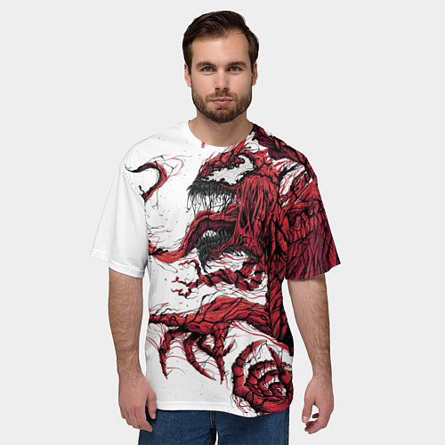 Мужская футболка оверсайз Carnage - Symbiot / 3D-принт – фото 3