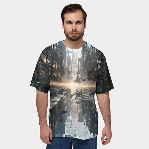 Мужская футболка оверсайз Сюрреализм абстракция / 3D-принт – фото 3