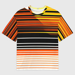Футболка оверсайз мужская Разноцветные вертикальные линии, цвет: 3D-принт