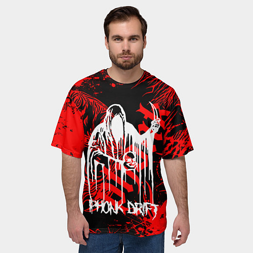Мужская футболка оверсайз Phonk - фонк / 3D-принт – фото 3