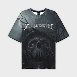 Футболка оверсайз мужская Megadeth череп под деревом, цвет: 3D-принт