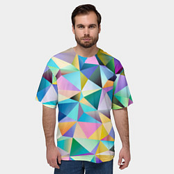 Футболка оверсайз мужская Полигональная текстура, цвет: 3D-принт — фото 2