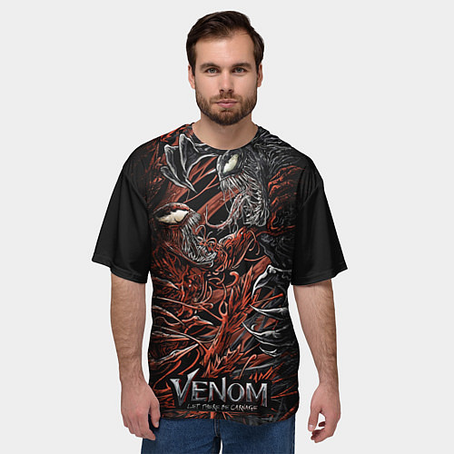 Мужская футболка оверсайз Venom vs Carnage / 3D-принт – фото 3