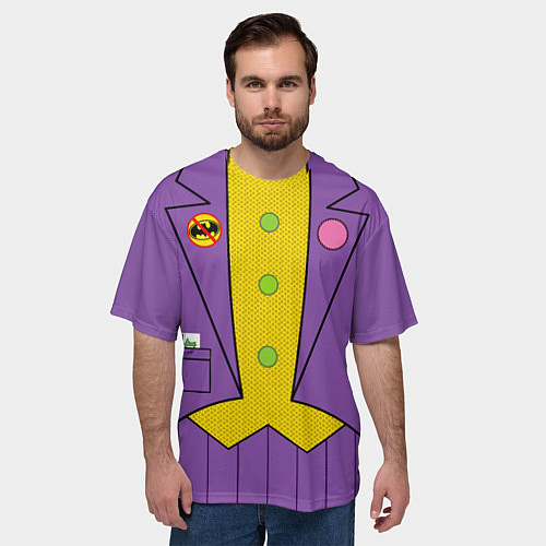 Мужская футболка оверсайз Костюм Джокера / 3D-принт – фото 3