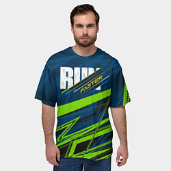Футболка оверсайз мужская Бодрый лозунг, цвет: 3D-принт — фото 2