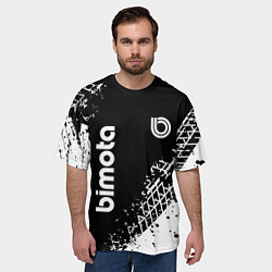 Футболка оверсайз мужская Bimoto - следы от шин, цвет: 3D-принт — фото 2