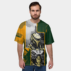 Футболка оверсайз мужская Футуристичный боевой андроид, цвет: 3D-принт — фото 2